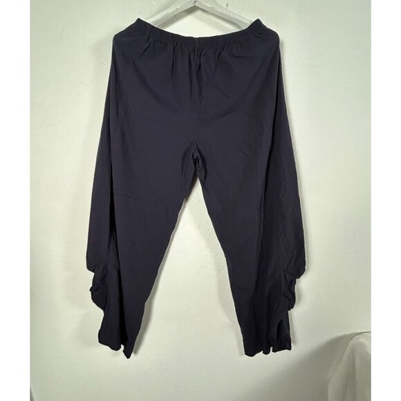 Franck Anna Womens Cropped Butterfly Pants Size 7/8 Purple Elastic Waist Flowy - Picture 1 of 9